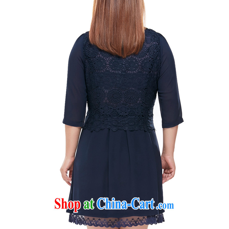 MSSHE XL girls summer dresses, elegant sweet lace stitching snow woven 7 cuff dress 6406 blue 3 XL, Susan Carroll, Ms Elsie Leung Chow (MSSHE), online shopping