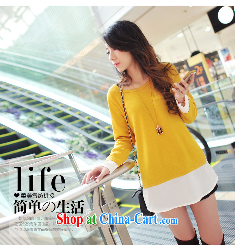 Mau If coral 2015 spring and summer new Korean version thick mm larger loose video thin fake two-piece long-sleeved shirt T women 6102 dark gray XXXXL pictures, price, brand platters! Elections are good character, the national distribution, so why buy now enjoy more preferential! Health