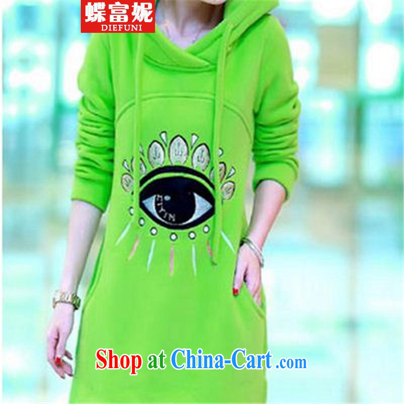 The rich and butterflies Connie 2015 leisure relaxed, long, large, thick and lint-free cloth jacket female female sweater long GB green XXL, butterflies and Connie (DIEFUNI), and, on-line shopping