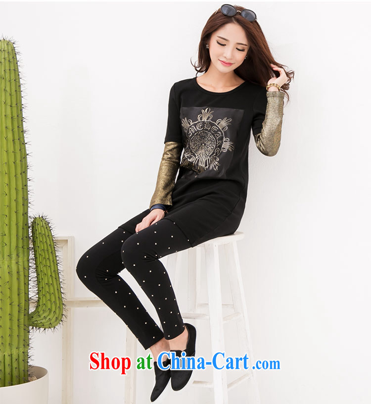 The honey autumn beauty with new thick mm larger women leave Europe and two in cultivating the collar thick long-sleeved dresses women 9046 black XXXXL pictures, price, brand platters! Elections are good character, the national distribution, so why buy now enjoy more preferential! Health