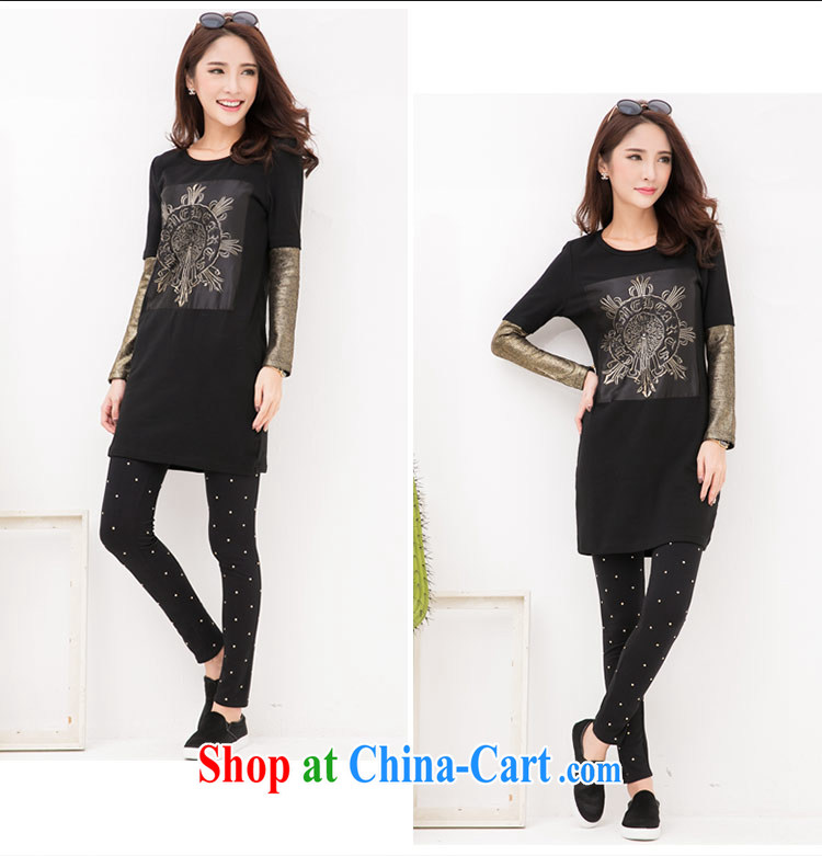 The honey autumn beauty with new thick mm larger women leave Europe and two in cultivating the collar thick long-sleeved dresses women 9046 black XXXXL pictures, price, brand platters! Elections are good character, the national distribution, so why buy now enjoy more preferential! Health