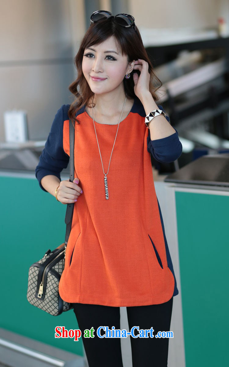 New York, New Korean female large, long Graphics thin shirt solid shirt loose long-sleeved shirt T female 13,733 orange spell blue XXXXL pictures, price, brand platters! Elections are good character, the national distribution, so why buy now enjoy more preferential! Health