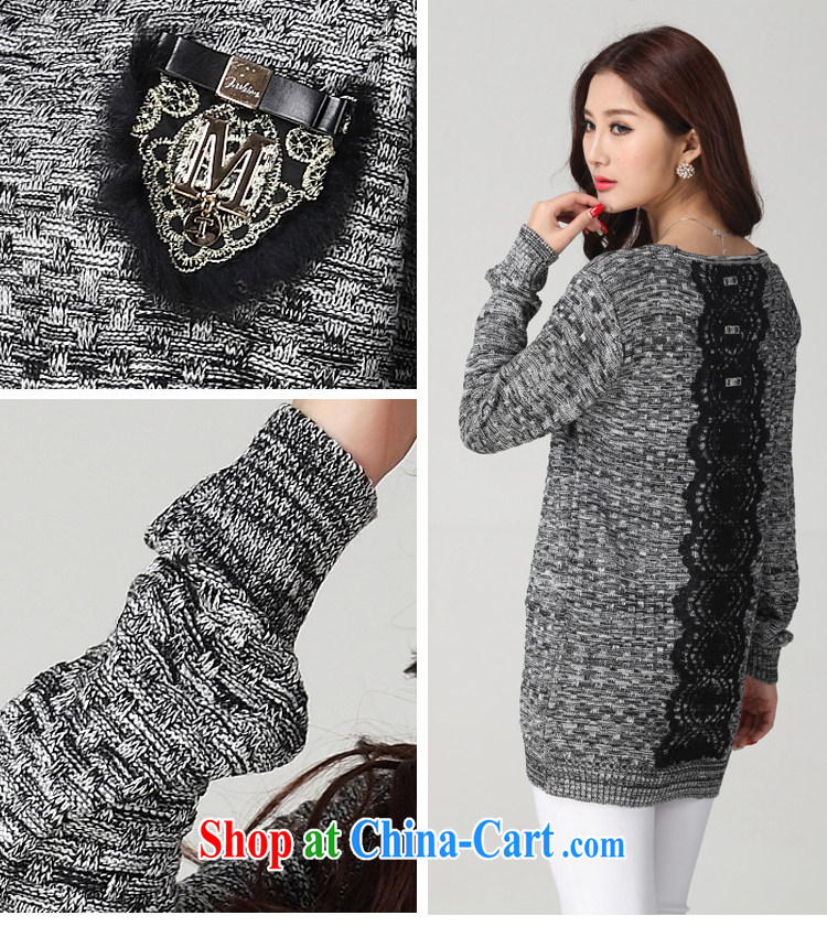 Elections to the payment package as soon as possible-XL ladies sweater Korean leisure lace stitching long-sleeved cotton money knit gown mm thick solid sweater package and short skirts sweater gray pictures, price, brand platters! Elections are good character, the national distribution, so why buy now enjoy more preferential! Health