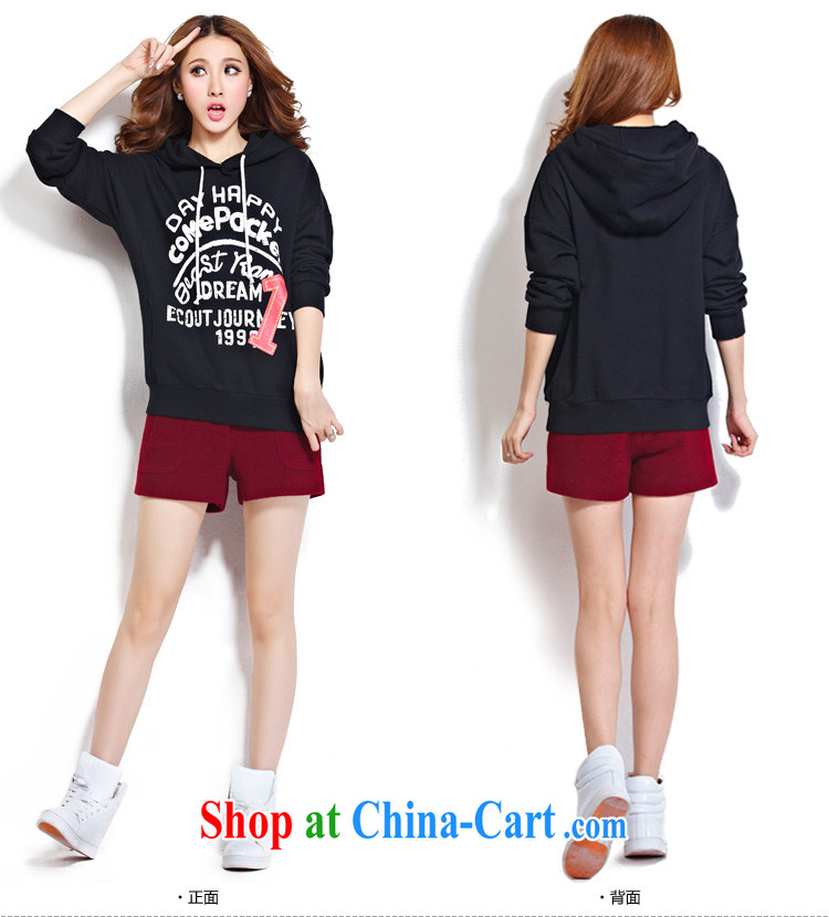 cheer for the code female thick MM fall and winter new letter stamp thick sister graphics thin long hoody sweater number 2272 black 5 XL pictures, price, brand platters! Elections are good character, the national distribution, so why buy now enjoy more preferential! Health