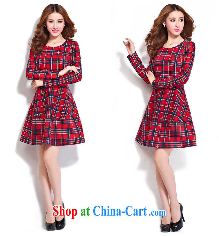 cheer for thick MM fall and winter new women in Europe and America with tartan thick sister graphics thin large long-sleeved dresses Item No. 2295 blue 2 XL pictures, price, brand platters! Elections are good character, the national distribution, so why buy now enjoy more preferential! Health