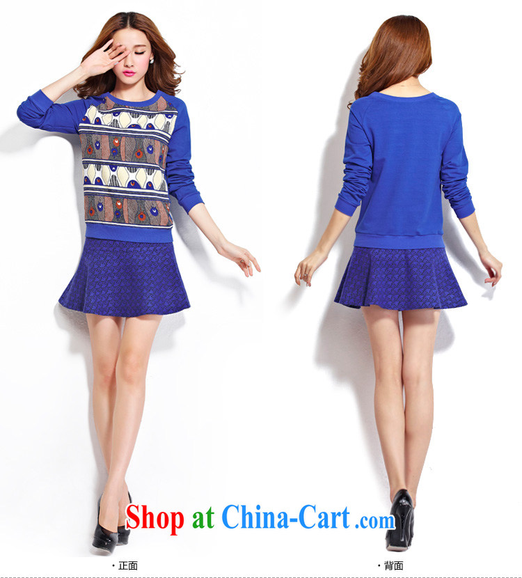 Cross-sectoral expertise provided MM autumn and winter, the larger female cartoon stamp thick sister graphics thin large long-sleeved shirt T number 2277 blue 4 XL pictures, price, brand platters! Elections are good character, the national distribution, so why buy now enjoy more preferential! Health
