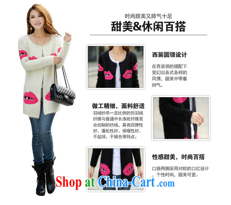 Arthur magic Yi 2015 spring new larger female Korean lips jacquard long, seahorses gross knitting garments larger graphics thin knitted shirts female white red lips are code pictures, price, brand platters! Elections are good character, the national distribution, so why buy now enjoy more preferential! Health