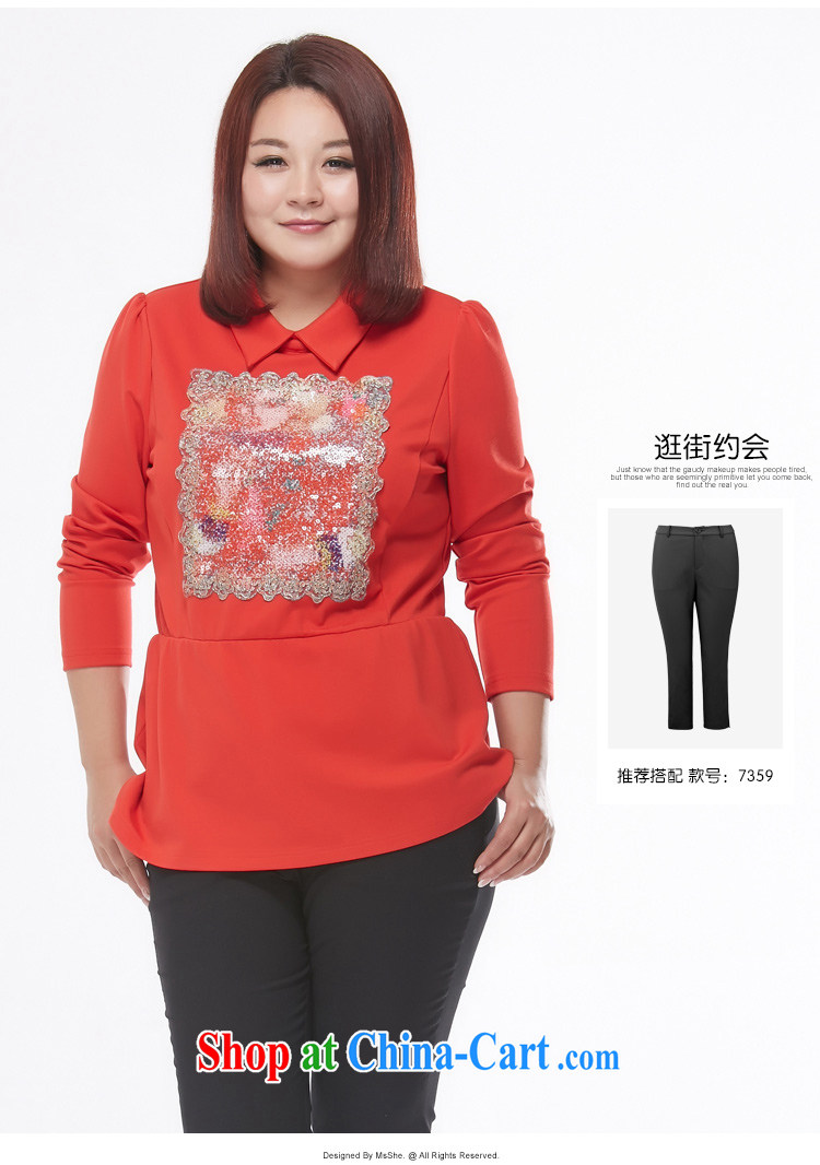 MsShe XL ladies' 2015 spring new thick MM sweet simplicity embroidery solid long-sleeved T-shirt 2149 black 6 XL pictures, price, brand platters! Elections are good character, the national distribution, so why buy now enjoy more preferential! Health