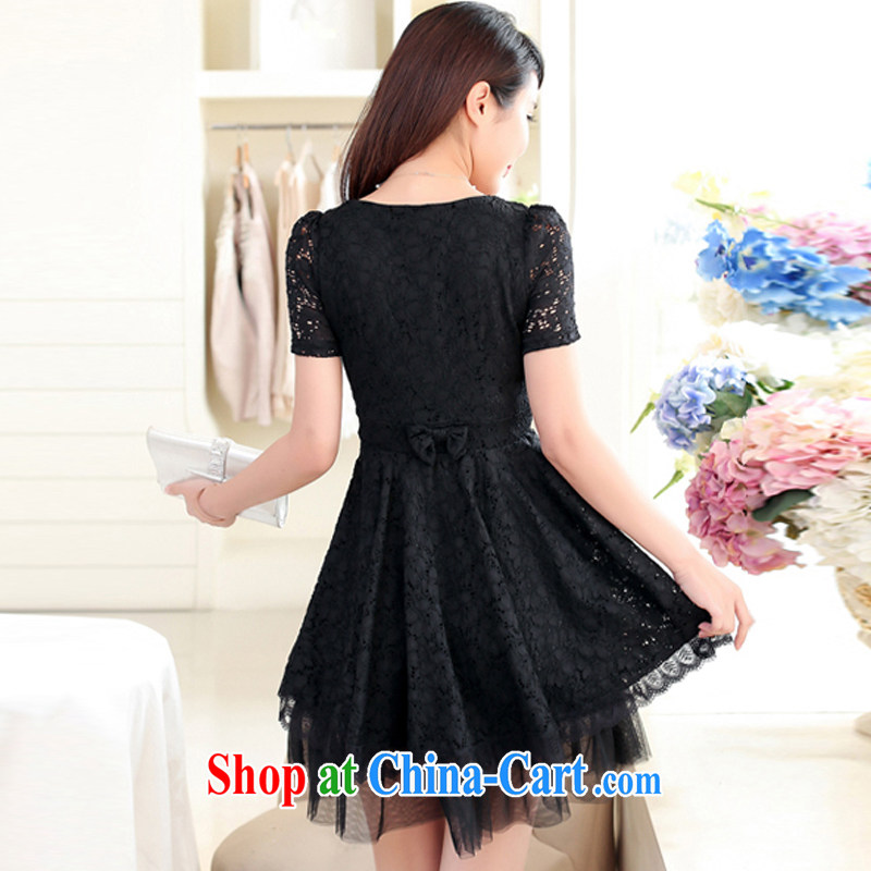 ZORMO Korean version of the greater code female summer mm thick and fat XL lace dresses Princess skirt short skirt black XXXXL 160 - 185 jack, ZORMO, shopping on the Internet