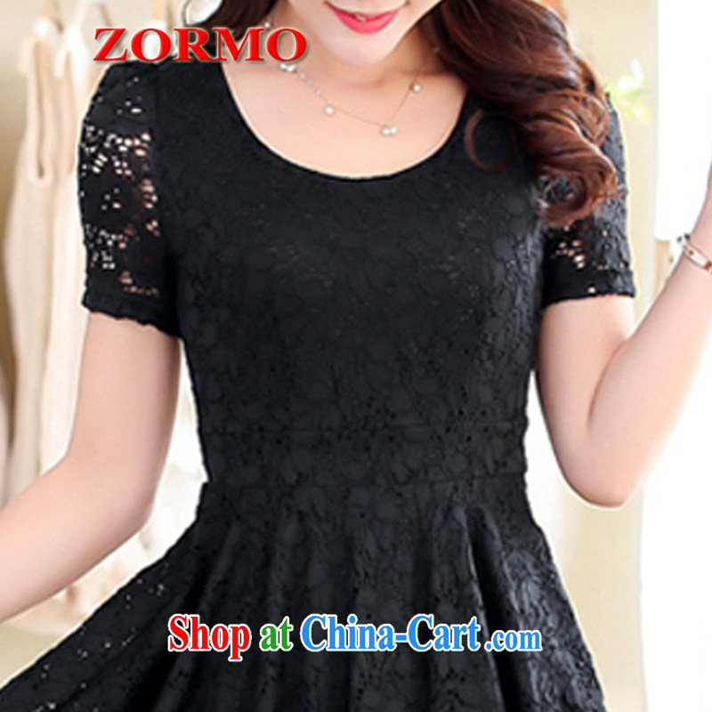 ZORMO Korean version of the greater code female summer mm thick and fat XL lace dresses Princess skirt short skirt black XXXXL 160 - 185 jack, ZORMO, shopping on the Internet