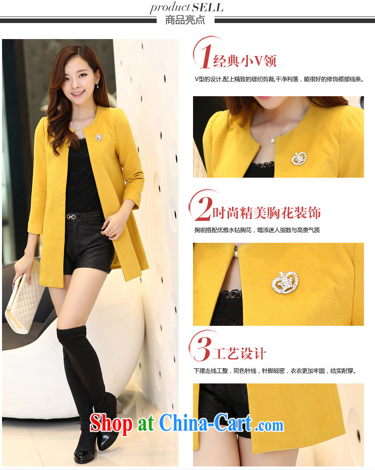 Blue Fox Spring and Autumn and the New Korean version of the greater code lady aura beauty graphics thin round-collar 9 cuffs, long, plain-colored hair is wind jacket coat female yellow XXL pictures, price, brand platters! Elections are good character, the national distribution, so why buy now enjoy more preferential! Health