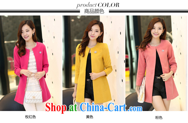 Blue Fox Spring and Autumn and the New Korean version of the greater code lady aura beauty graphics thin round-collar 9 cuffs, long, plain-colored hair is wind jacket coat female yellow XXL pictures, price, brand platters! Elections are good character, the national distribution, so why buy now enjoy more preferential! Health