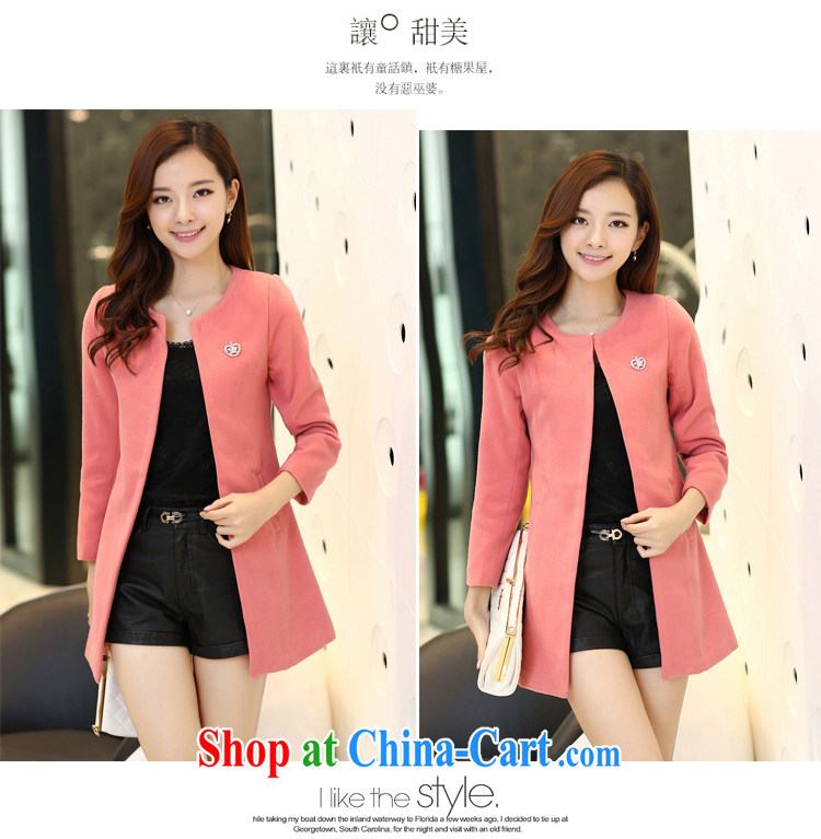 Blue Fox Spring and Autumn and the New Korean version of the greater code lady aura beauty graphics thin round-collar 9 cuffs, long, plain-colored hair is wind jacket coat female yellow XXL pictures, price, brand platters! Elections are good character, the national distribution, so why buy now enjoy more preferential! Health