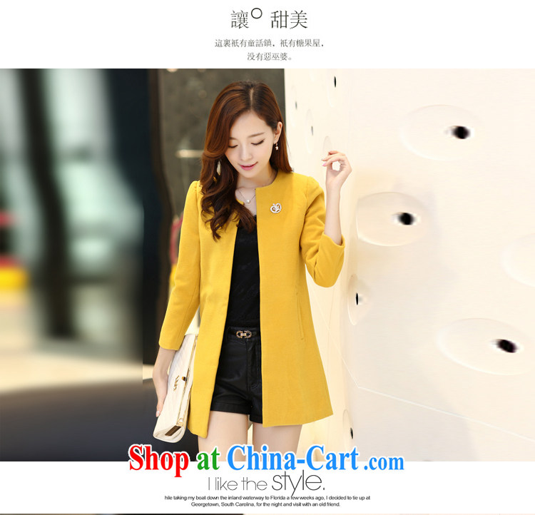 Blue Fox Spring and Autumn and the New Korean version of the greater code lady aura beauty graphics thin round-collar 9 cuffs, long, plain-colored hair is wind jacket coat female yellow XXL pictures, price, brand platters! Elections are good character, the national distribution, so why buy now enjoy more preferential! Health