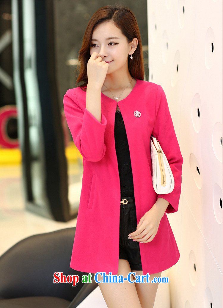 Blue Fox Spring and Autumn and the New Korean version of the greater code lady aura beauty graphics thin round-collar 9 cuffs, long, plain-colored hair is wind jacket coat female yellow XXL pictures, price, brand platters! Elections are good character, the national distribution, so why buy now enjoy more preferential! Health