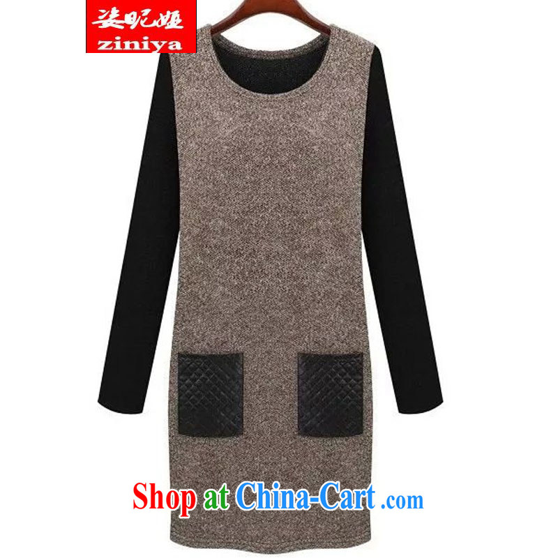 Colorful nickname Julia and indeed increase, women 2015 new autumn and winter clothing fat people graphics thin, dress and leisure package and long-sleeved dress in gray XXXXXL, colorful nicknames, and shopping on the Internet