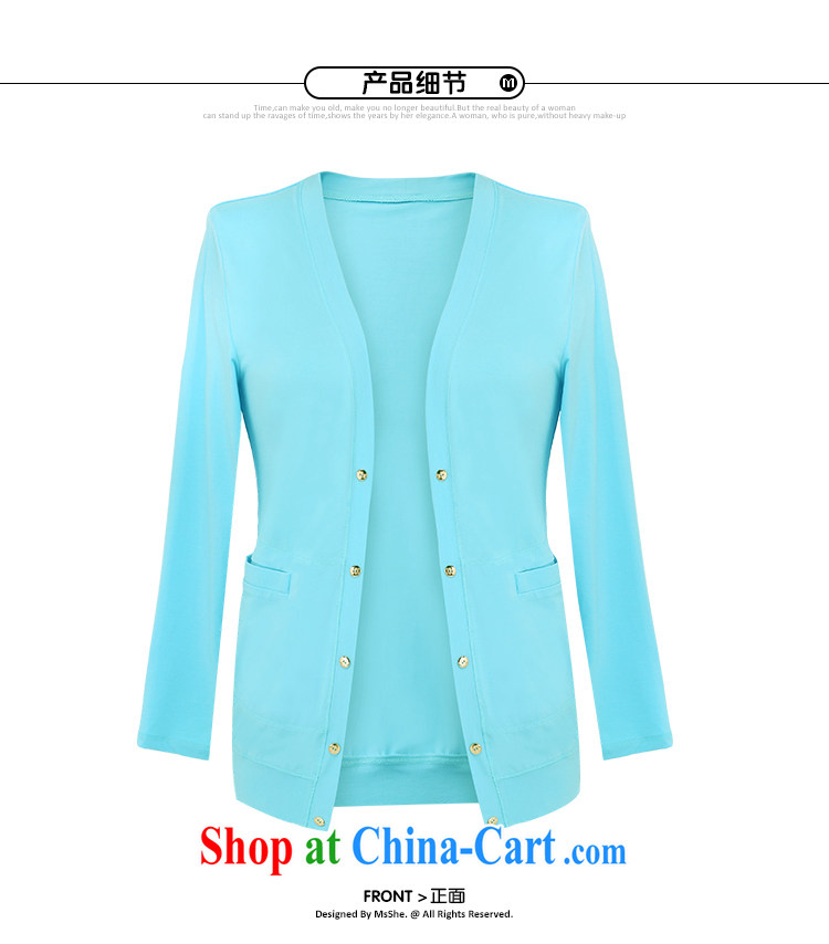 msshe 2014 autumn and winter, the Korean version of the greater code graphics thin girls with thick mm long-sleeved cardigan jacket 7127 blue 6 XL pictures, price, brand platters! Elections are good character, the national distribution, so why buy now enjoy more preferential! Health