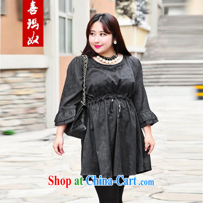 Hi Princess slave larger female round collar cuff Large Cotton dresses and stylish lady elasticated waist cuff flouncing skirt A 8419 Black Large Number 3 XL 210 Jack the following