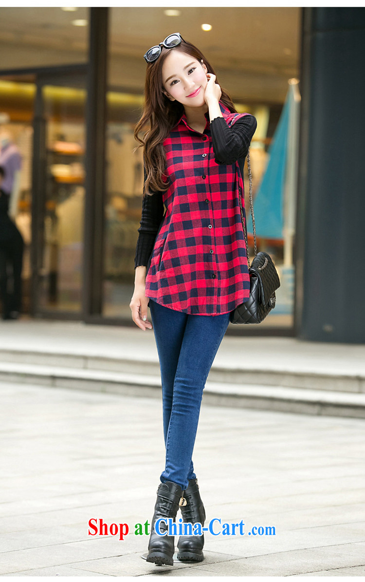 ZORMO Korean female autumn and winter, mm thick and fat XL tartan shirt, long, solid casual attire red 5 XL 175 - 195 Jack pictures, price, brand platters! Elections are good character, the national distribution, so why buy now enjoy more preferential! Health