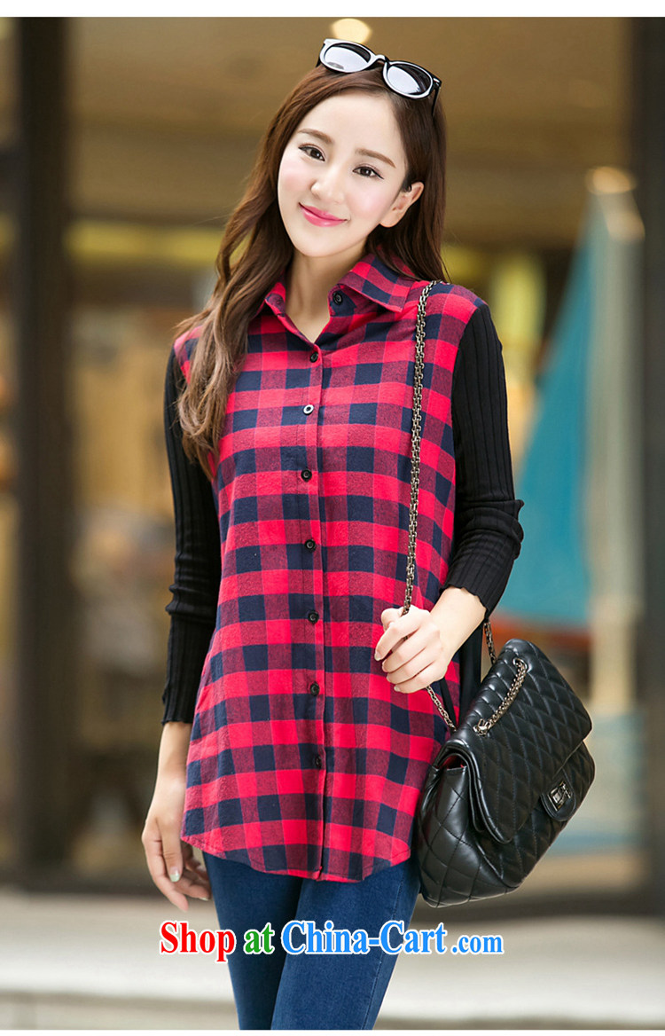 ZORMO Korean female thick mm autumn and winter, and indeed increase, grid, Ms. long, casual shirt red 5XL 175 - 195 Jack pictures, price, brand platters! Elections are good character, the national distribution, so why buy now enjoy more preferential! Health