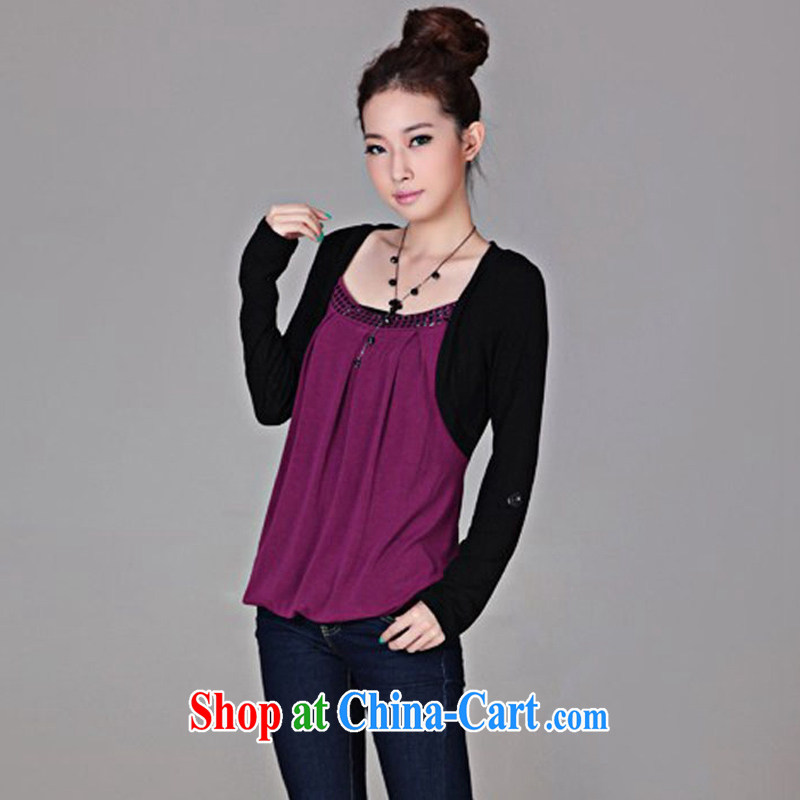 Loved spring new Korean Leisure Centers mm loose the fat increase, female 200 Jack long-sleeved shirt T 102 Magenta 3 XL recommended weight around 175, loved (Tanai), and, on-line shopping