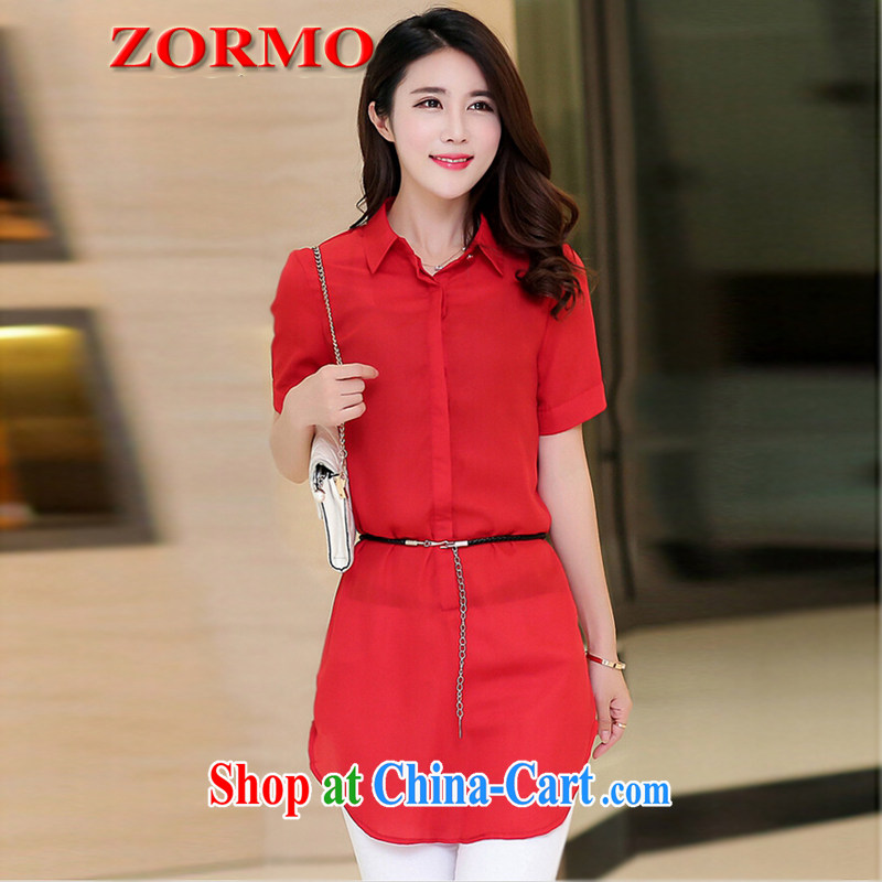 The ZORMO code female summer mm thick and fat XL shirt girls in long, casual attire shirt red XXXL 145 - 165 jack, ZORMO, shopping on the Internet