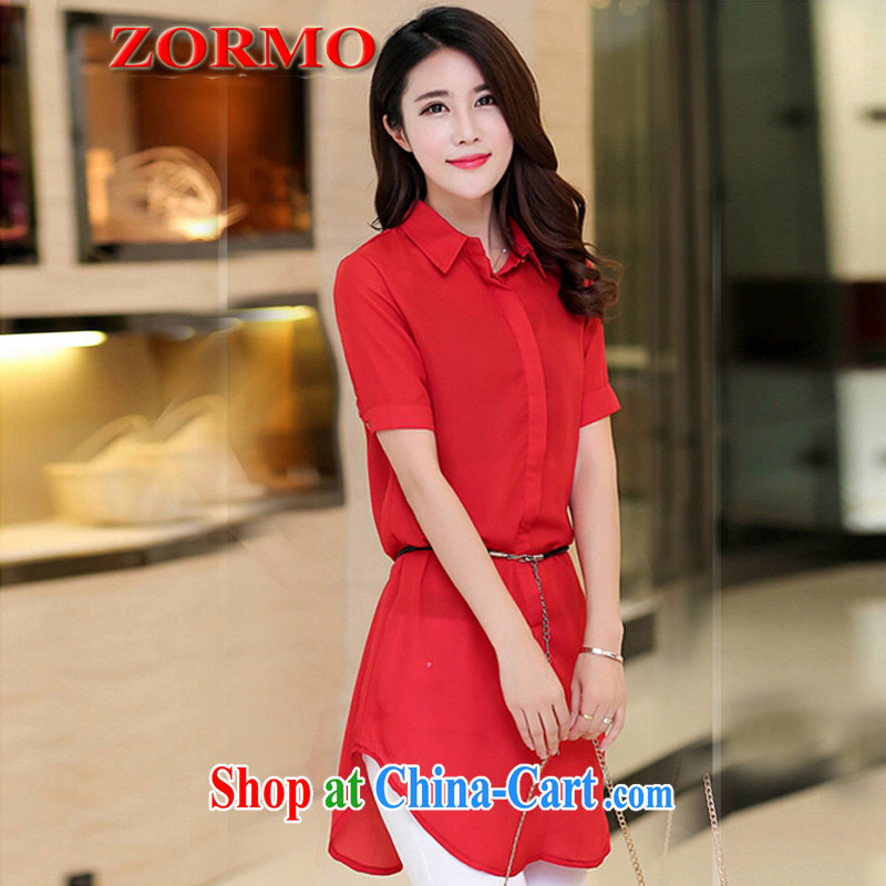 The ZORMO code female summer mm thick and fat XL shirt girls in long, casual attire shirt red XXXL 145 - 165 jack, ZORMO, shopping on the Internet