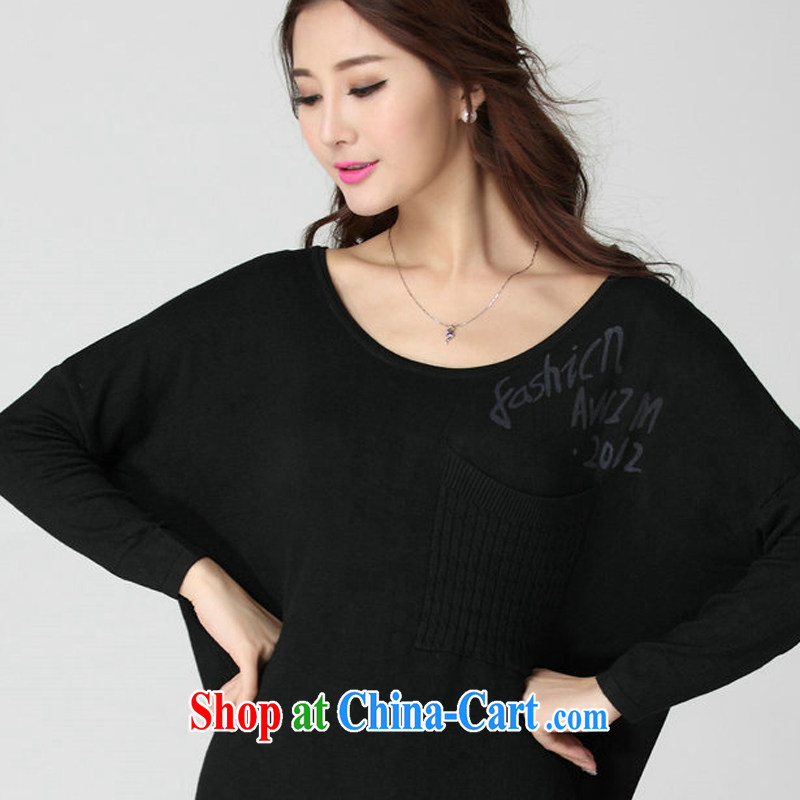 The LAN-mm thick winter women 2014, Korean version gorgeous retro long-sleeved solid knit shirts and indeed increase mm thick knit sweater hair black are code for 100 - 118 brassieres, Iraq, and, on-line shopping