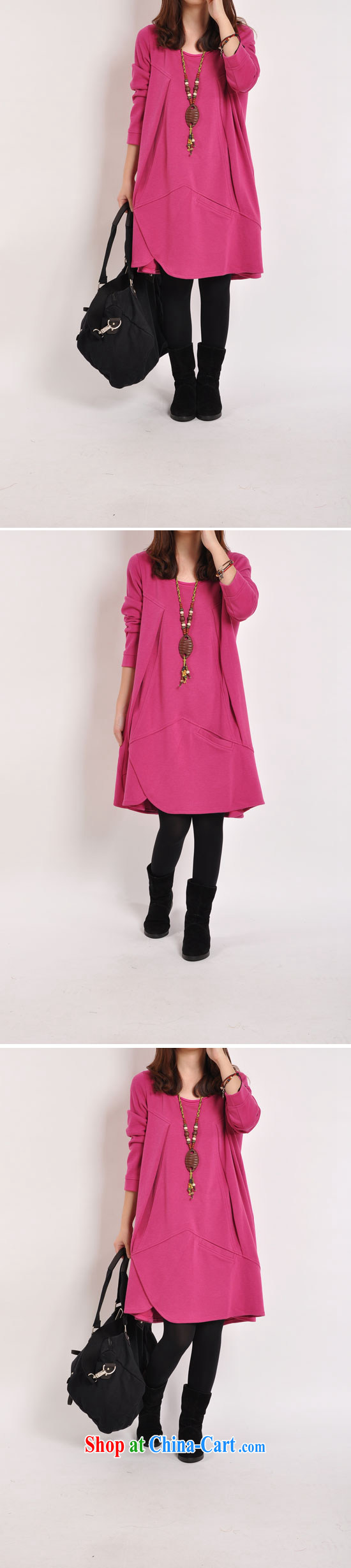 Dora, honey Child Care 2015 autumn and winter new relaxed thick mm video thin large pocket Korean version thick irregular long-sleeved dress of 10603558 red XXL pictures, price, brand platters! Elections are good character, the national distribution, so why buy now enjoy more preferential! Health