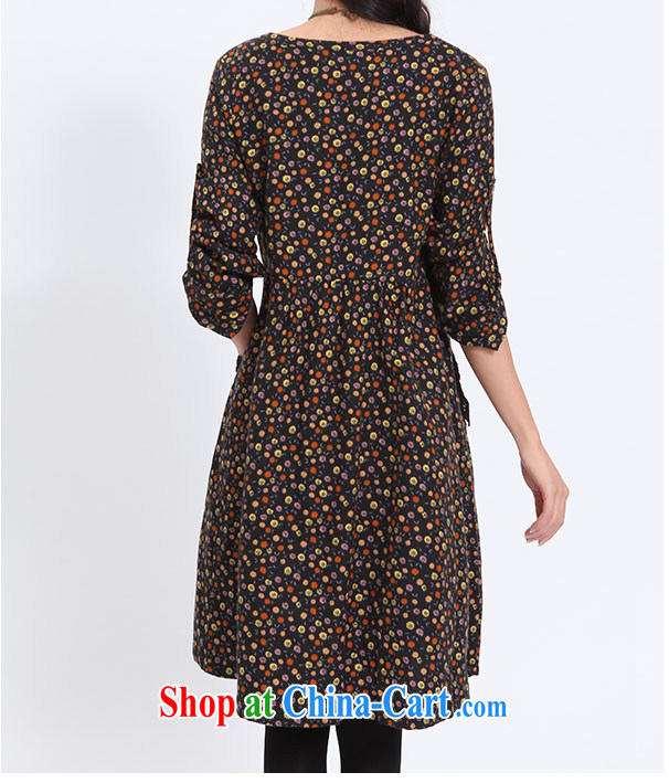 Dora, honey child 2015 spring loaded new Korean cotton round-collar retro stamp loose the Code, long dresses 20458821 blue XL pictures, price, brand platters! Elections are good character, the national distribution, so why buy now enjoy more preferential! Health