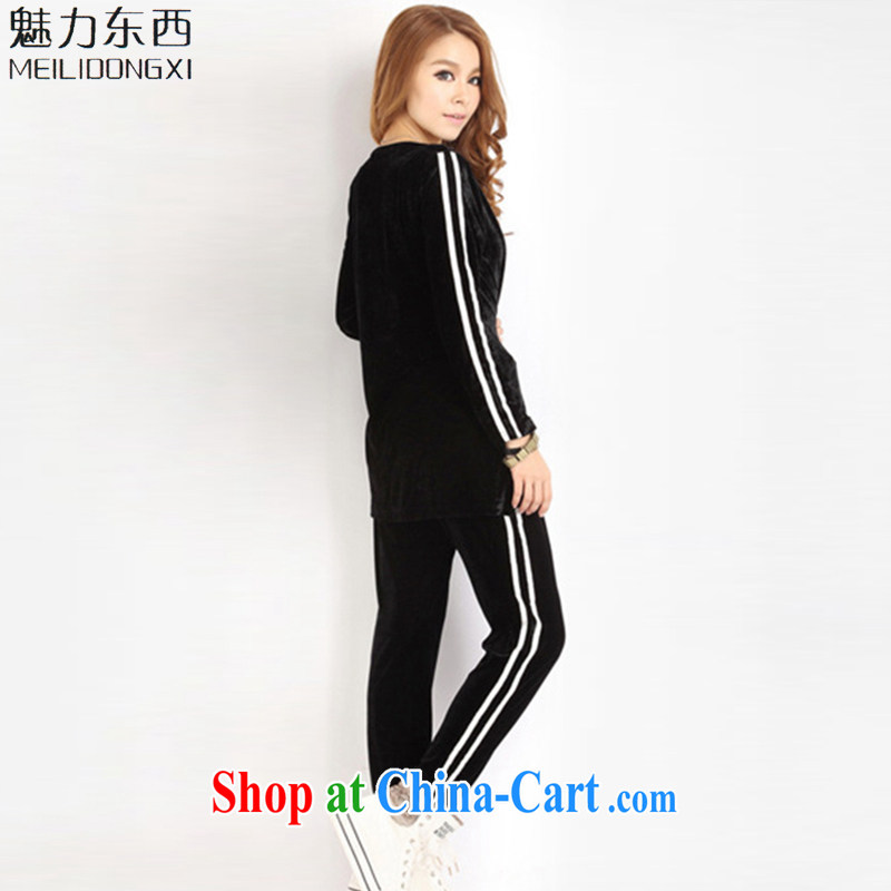 What charm summer 2015, new Korean version of the greater code female Sport kit with a video thin casual women black XXXXL, charm (MEILIDONGXI), online shopping