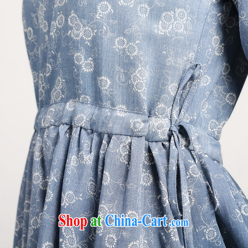 Laurie, flower national Package Mail and indeed XL women mm thick 2014 autumn the Korean edition dolls for sweet graphics thin loose long-sleeved dresses 4001 Cape blue 6 XL, Shani flower (Sogni D'oro), online shopping
