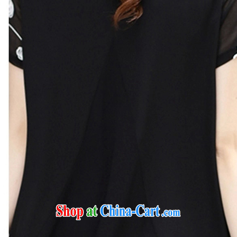 Yoga, Sin 2015 summer new women short-sleeved thick MM large, snow-woven shirts X 1146 #black XXL, gamma, Sin (JiaQ), online shopping