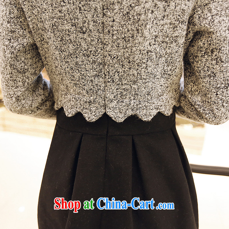 The fat and significantly, women focused on 2015 mm autumn and the Korean version of the new graphics thin stitching long-sleeved hair is a skirt the color XXL, Moses Veronica, shopping on the Internet