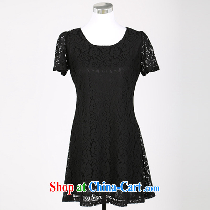 Elizabeth Anne flower, the code female summer 200 Jack thick sister new, thick, graphics thin, cultivating lace dress 9347 black 5 XL (lace graphics thin), Shani Flower (Sogni D'oro), shopping on the Internet