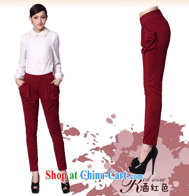 Chinese poetry, slavery 2014 autumn and winter, the larger female castor pants Stretch video thin Harlan pants female S 312 wine red XXXL pictures, price, brand platters! Elections are good character, the national distribution, so why buy now enjoy more preferential! Health