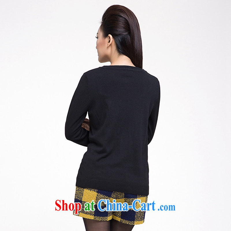 The Mak is the female 2014 winter clothing new thick mm stylish graphics thin long-sleeved sweater girls head 944132179 black 3 XL, former Yugoslavia, Mak, and shopping on the Internet