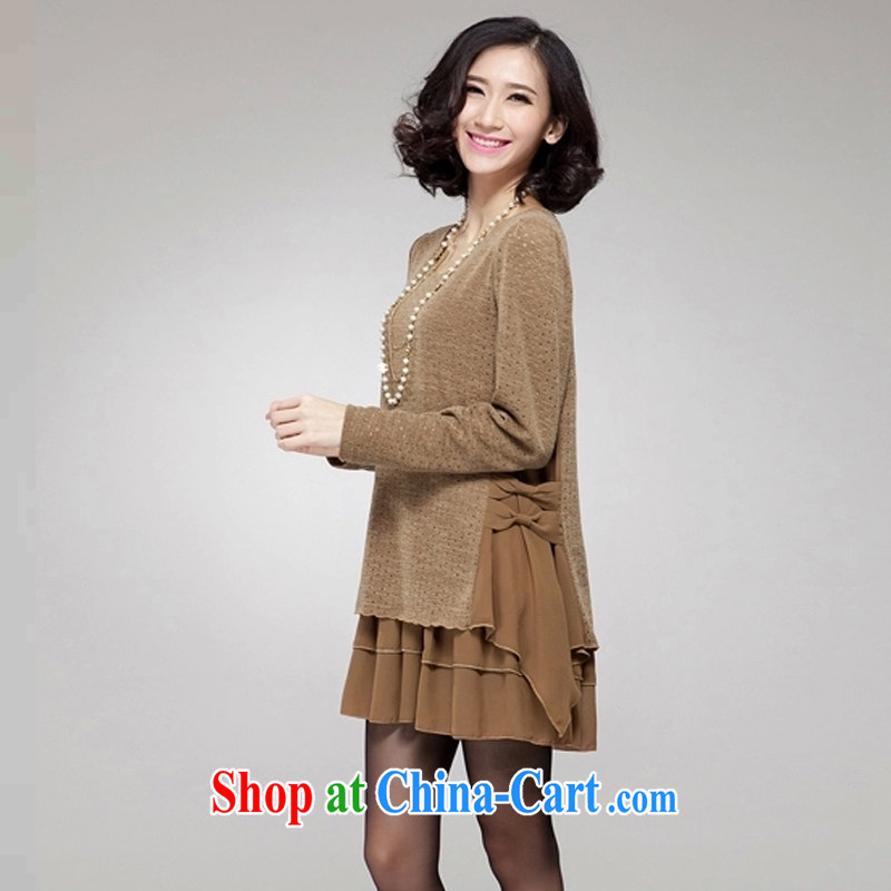 The rate of fall 2015 the new emphasis on MM and indeed increase, female liberal jacquard knitting stitching snow-woven dresses 1811 deep card its the color XXXL, grid, (SIGLENA), shopping on the Internet