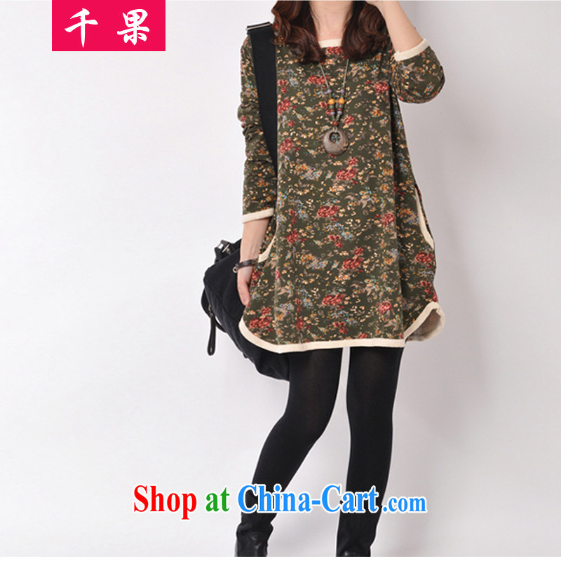 1000 if the Code women 2015 spring new thick mm the fat and loose video thin solid T-shirt 200 Jack Korean floral autumn replace solid dresses girls dark XXXL