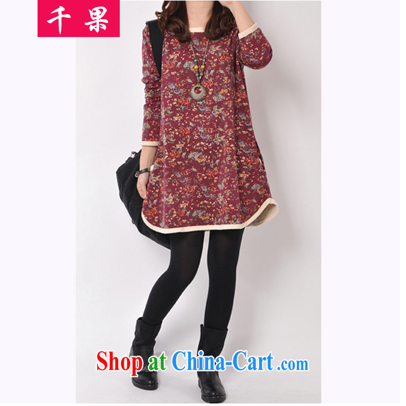 1000 if the Code women 2015 spring new thick mm the fat and loose video thin solid T-shirt 200 Jack Korean chopper flower with solid dresses girls dark XXXL, 1000 fruit (QIANGUO), online shopping