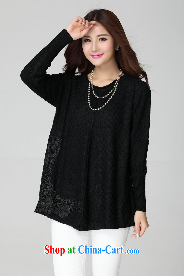 Yet, the clothing package mail female XL sweater Korean simple lady lace decals butterfly knot leisure T-shirt long-sleeved knit-shirt solid black are code for 130 - 180 Jack pictures, price, brand platters! Elections are good character, the national distribution, so why buy now enjoy more preferential! Health