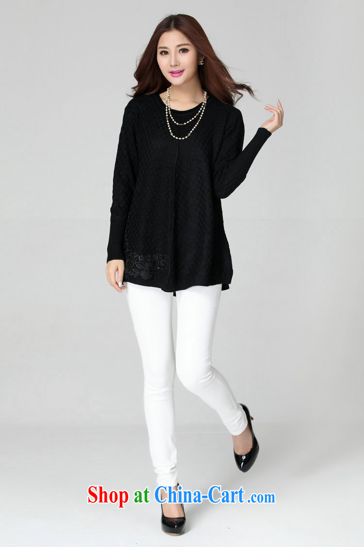 Yet, the clothing package mail female XL sweater Korean simple lady lace decals butterfly knot leisure T-shirt long-sleeved knit-shirt solid black are code for 130 - 180 Jack pictures, price, brand platters! Elections are good character, the national distribution, so why buy now enjoy more preferential! Health