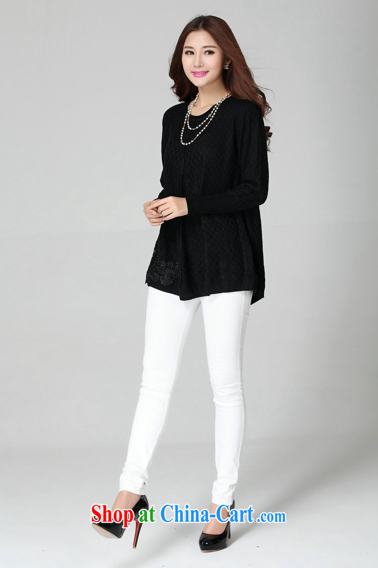 Yet, the clothing package mail female XL sweater Korean simple lady lace decals butterfly knot leisure T-shirt long-sleeved knit-shirt solid black are code for 130 - 180 Jack pictures, price, brand platters! Elections are good character, the national distribution, so why buy now enjoy more preferential! Health