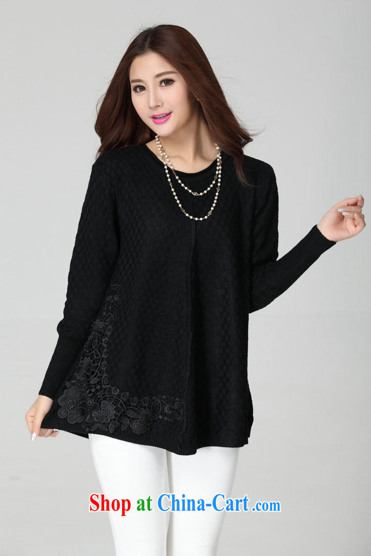 Yet, the clothing package mail female XL sweater Korean simple lady lace decals butterfly knot leisure T-shirt long-sleeved knit-shirt solid black are code for 130 - 180 Jack pictures, price, brand platters! Elections are good character, the national distribution, so why buy now enjoy more preferential! Health