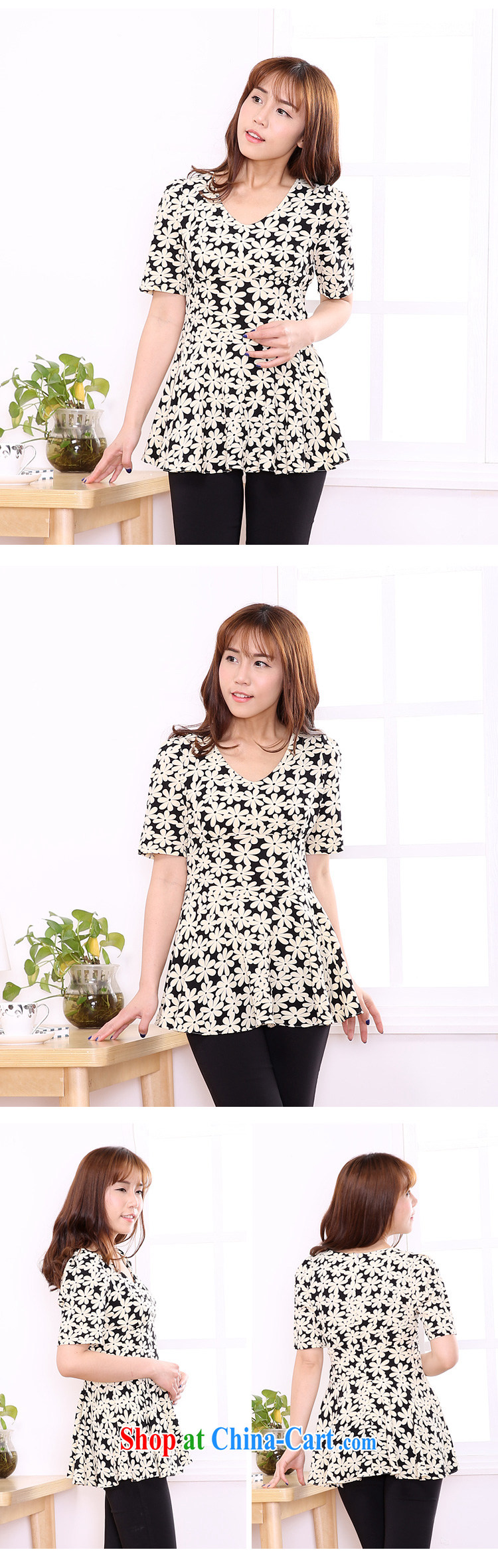 The limited time clearance -- XL women mm thick summer 2014 V collar floral graphics thin short-sleeve T-shirt T-shirt 6641 pattern 4 XL pictures, price, brand platters! Elections are good character, the national distribution, so why buy now enjoy more preferential! Health