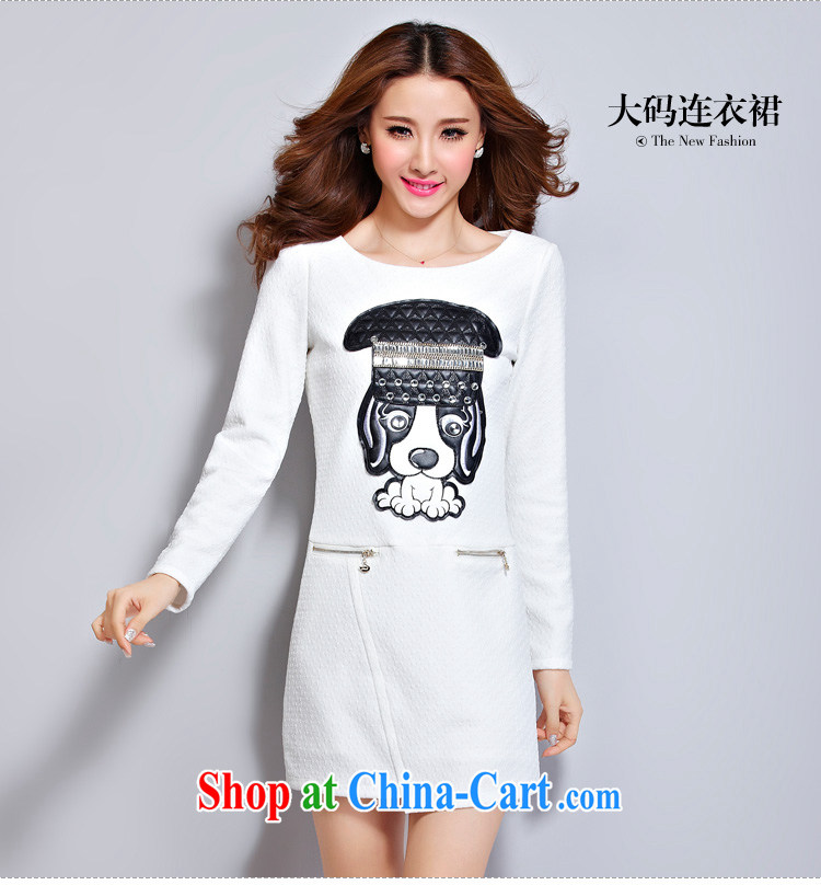 cheer for the code women with thick MM winter new cartoon stamp thick sister graphics thin large long-sleeved dresses Item No. 2296 white 5 XL pictures, price, brand platters! Elections are good character, the national distribution, so why buy now enjoy more preferential! Health