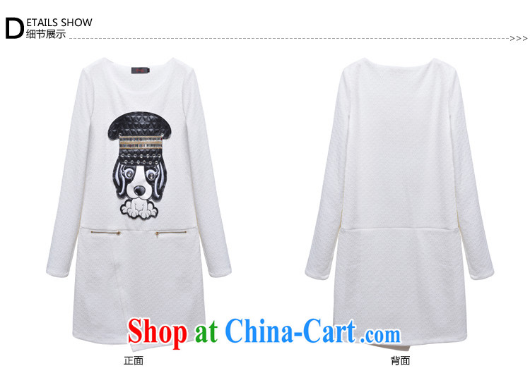 cheer for the code women with thick MM winter new cartoon stamp thick sister graphics thin large long-sleeved dresses Item No. 2296 white 5 XL pictures, price, brand platters! Elections are good character, the national distribution, so why buy now enjoy more preferential! Health