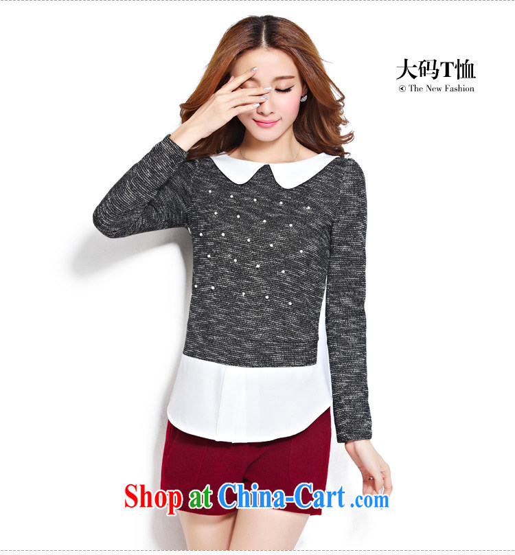 cheer for the code women with thick MM fall and winter new sweet false 2 thick sister graphics thin long-sleeved woolen shirt T pension number 2275 black 5 XL pictures, price, brand platters! Elections are good character, the national distribution, so why buy now enjoy more preferential! Health