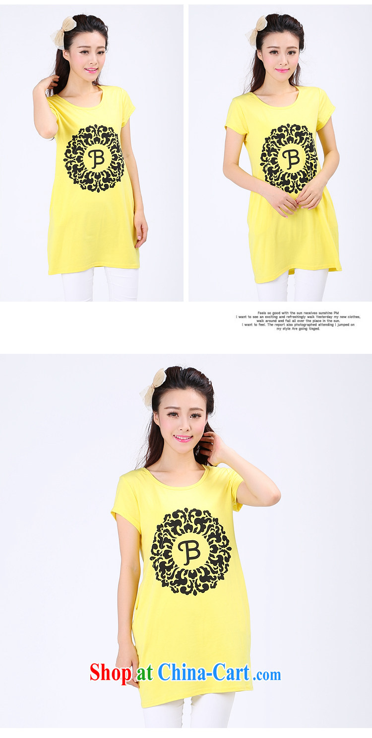 Laurie flower, XL women mm thick summer new 2014 minimalist round-collar short-sleeve stamp leisure video thin T-shirt T-shirts 6743 yellow 6 XL pictures, price, brand platters! Elections are good character, the national distribution, so why buy now enjoy more preferential! Health
