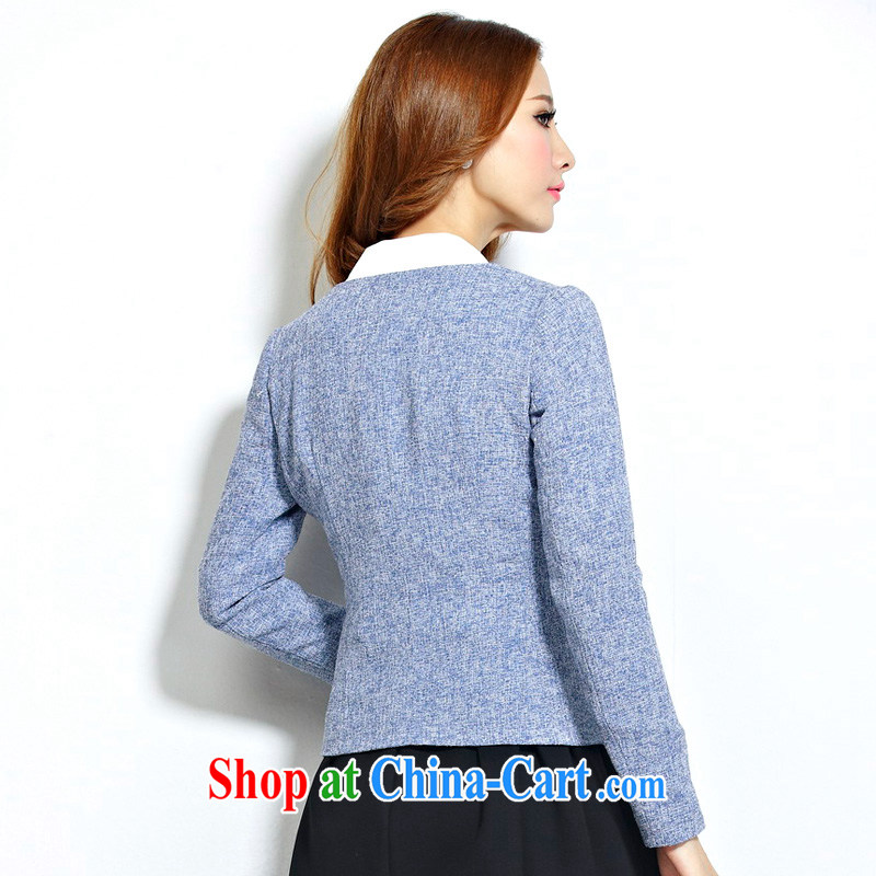 cheer for the code female thick MM autumn and winter, the United States and Europe a thick sister graphics thin long-sleeved jacket Item No. 2282 blue 5 XL, cheer for (qisuo), shopping on the Internet